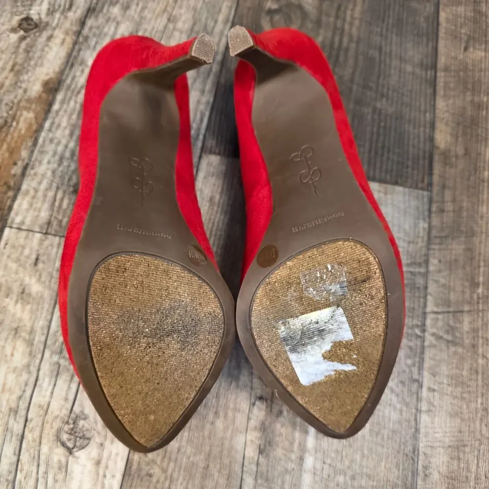 Jessica Simpson Red Platform Pumps Stiletto  Size 8 1/2
